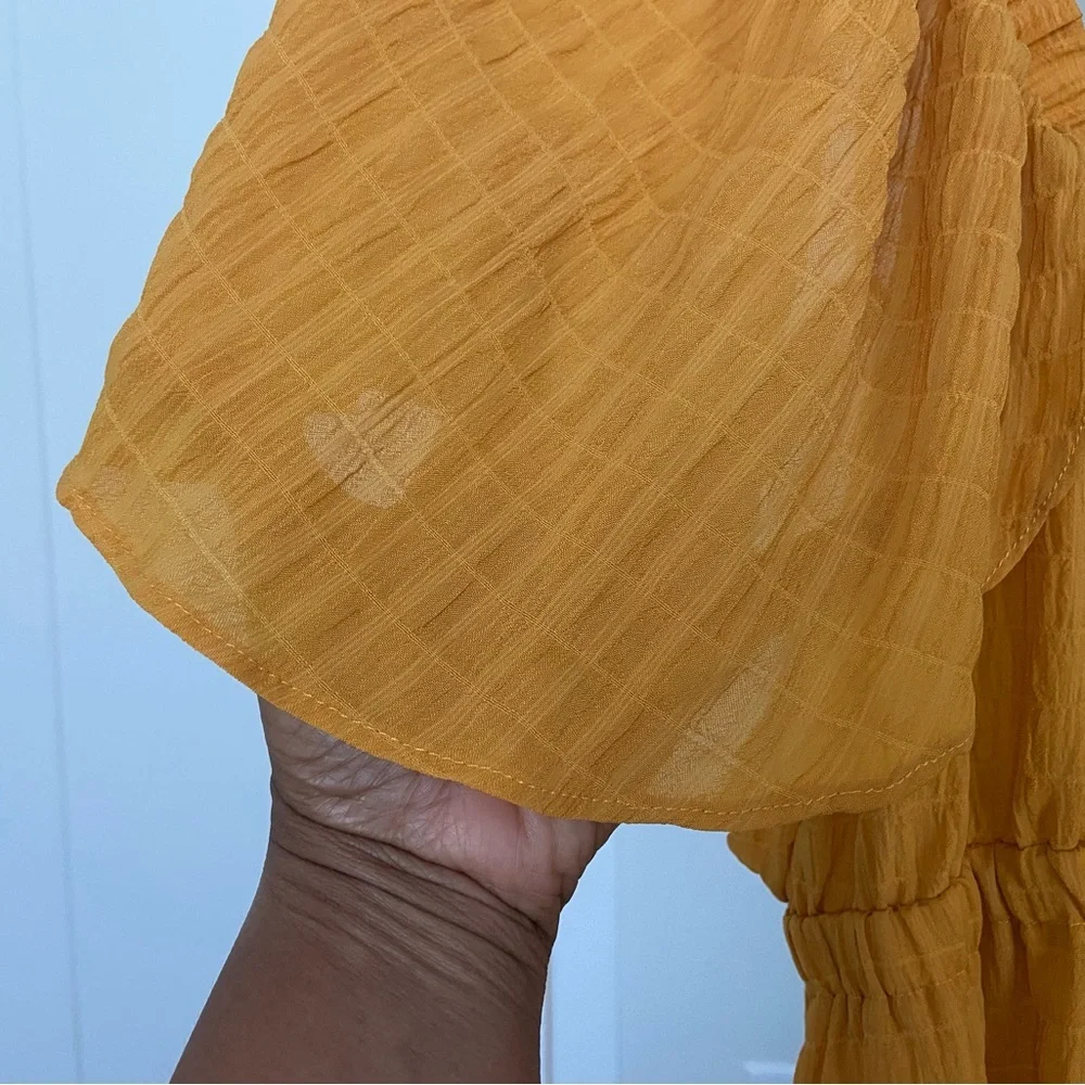 Sunflower Yellow Plunging Butterfly Sleeve Maxi Dress BOHO - Picture 11 of 12